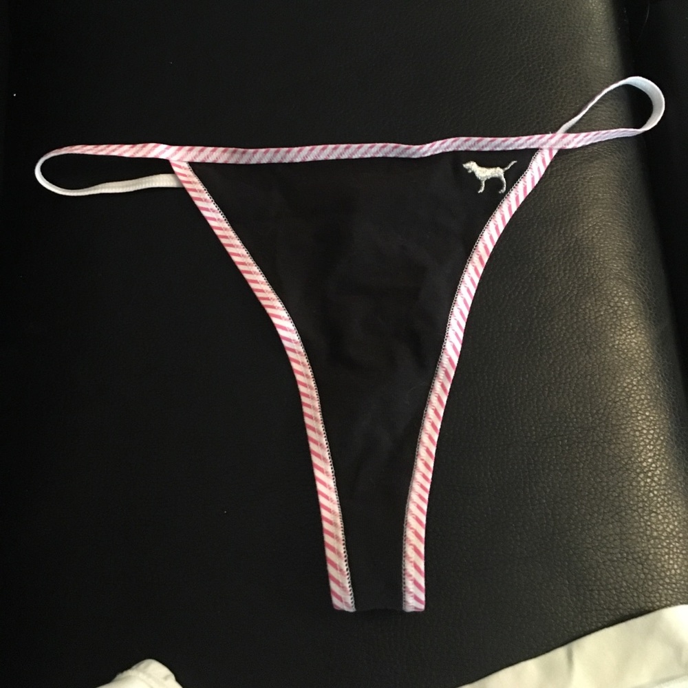 Black Victoria’s Secret pink thong size medium